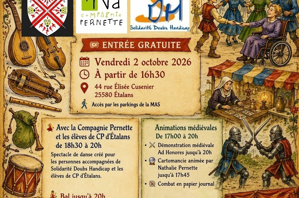 Vendredi 02 OCTOBRE à partir de 16h30 : FANTASIE soirée médiévale à Etalans